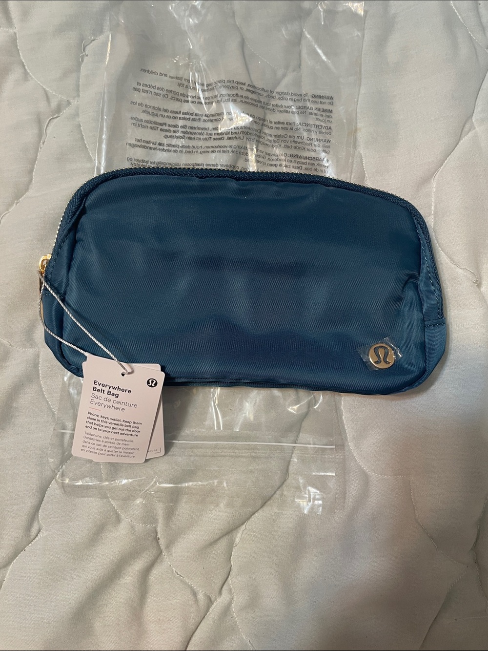 lululemon athletica Teal Everywhere Belt Bag with Gold Accent